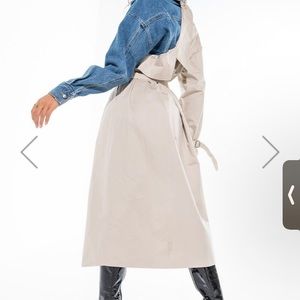Denim Mix Trench Coat